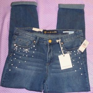 NWT Anne Klein Leo Girlfriend Skinny Sz 10 Jeans
